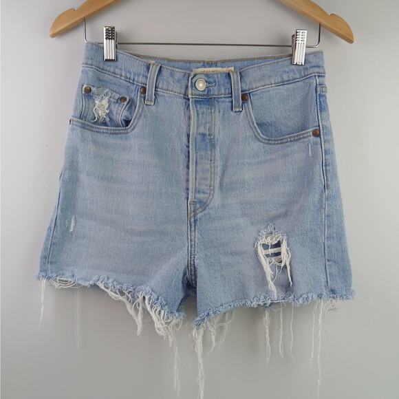 Levi's Premium Denim SZ 29 (8) Ribcage Shorts In Tango Pulse - Picture 3 of 6